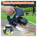 Dual Dog Leash with Tangle-Free Swivel & LED Light
