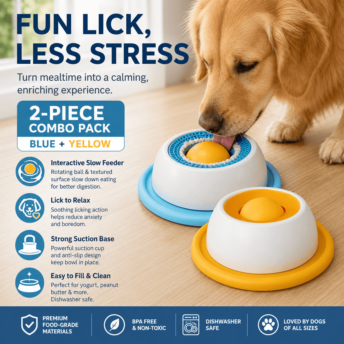 Slow Feeder Lick Bowl