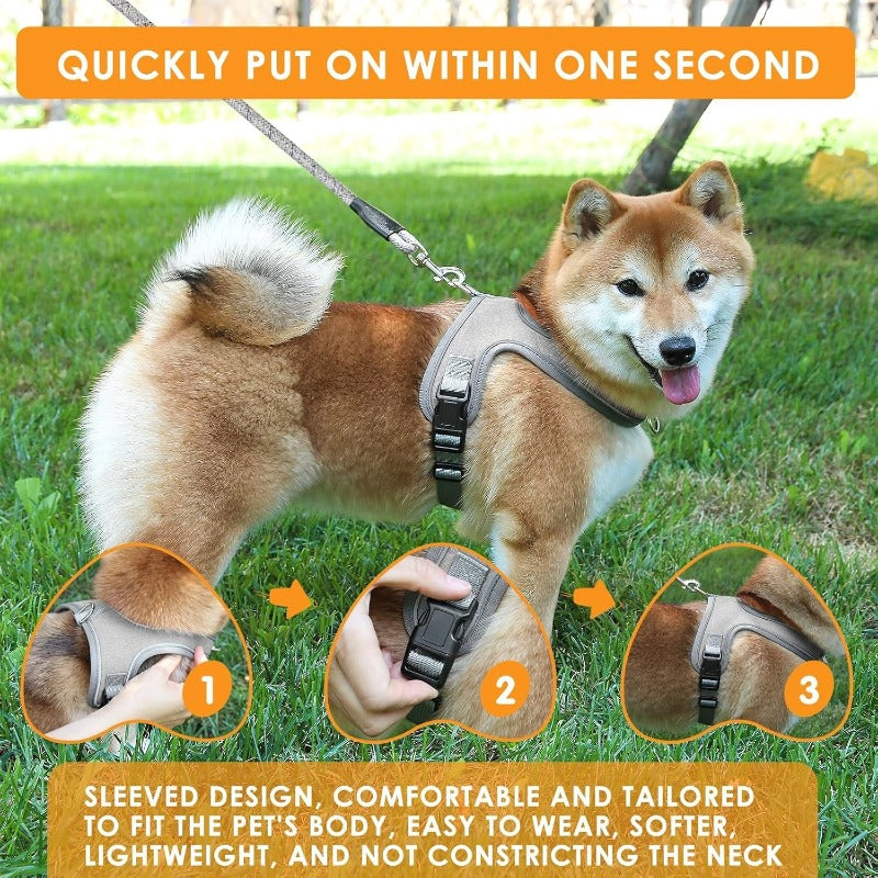 YoPoll Breathable Dog Harness with Reflective Leash
